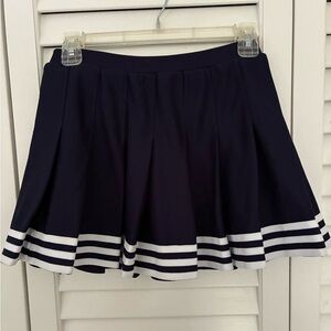 Cheerleading.com Navy Pleated Cheer Skirt with White Stripes